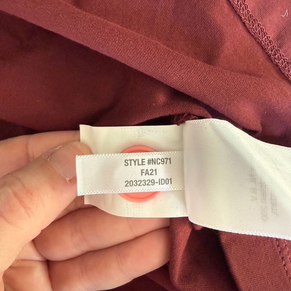 NWT Madewell Knit Bedtime Pajama Set, Dark Cabernet w/ Pink Trim, Size S - Picture 7 of 11
